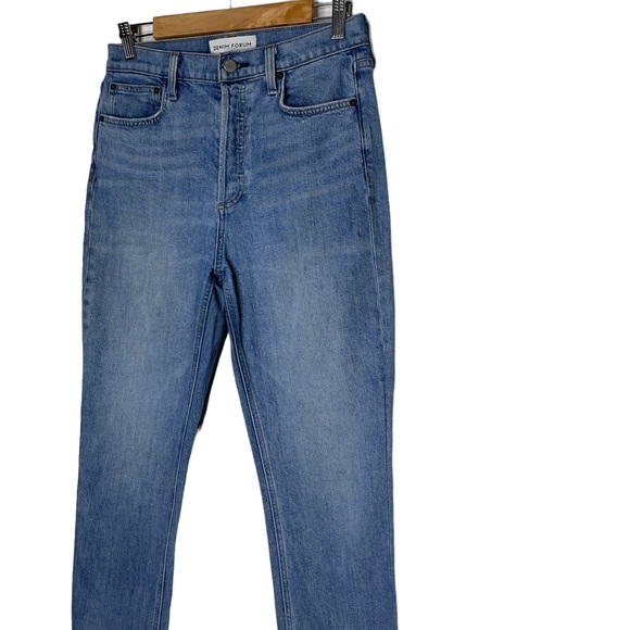 Denim Forum ‘The Arlo High-Rise Straight’ Blue Wash Button-Fly Jeans Size 29 - Picture 6 of 11